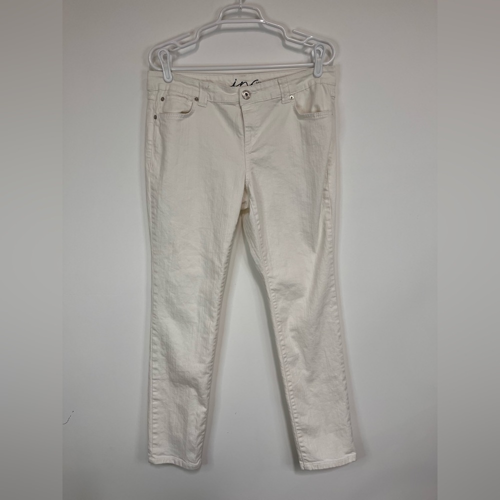 INC International Concepts Women's White Skinny Jeans EUC